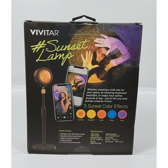 Vivitar Sunset Projector LED Light USB Sunset Lamp Projector adjustable angle - Picture 2 of 2